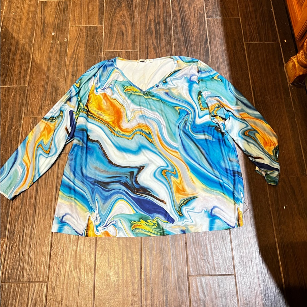 Women’s plus size 3x Sakuafina top blouse shirt multicolor